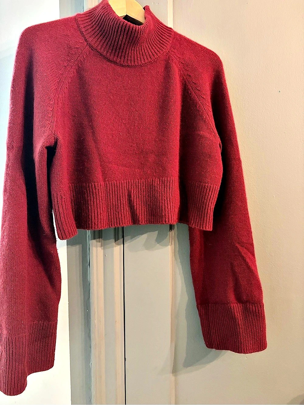 Reformation Cashmere Cropped Mock Turtleneck Sweater Small
